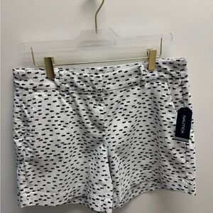 Nautica White and Navy Blue with Fish Print